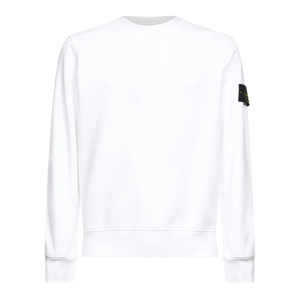 Stone Island White Sweatshirts, Male, 2XL, Crewneck Sweatshirt