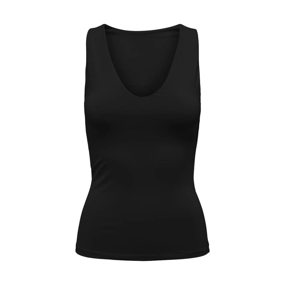 Only Carmakoma V-hals Top in Zwart Black Dames