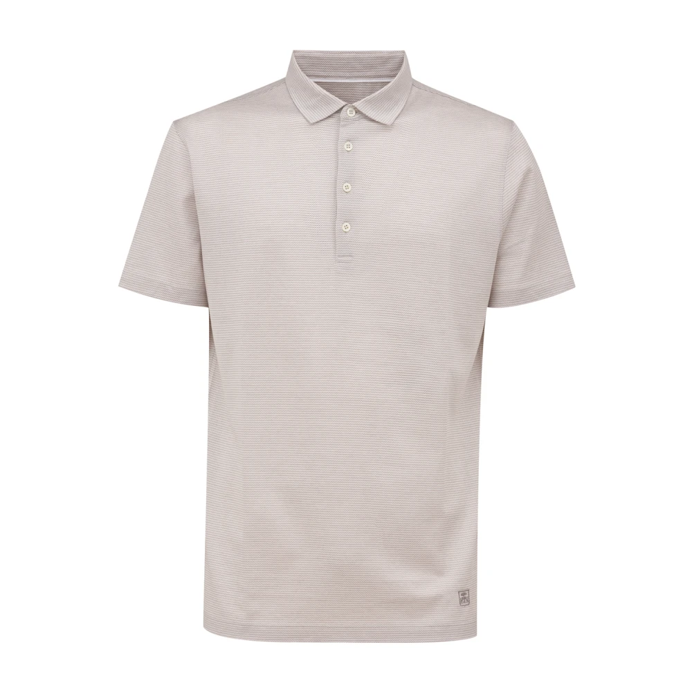 Corneliani Polo met korte mouwen en slim fit Beige Heren