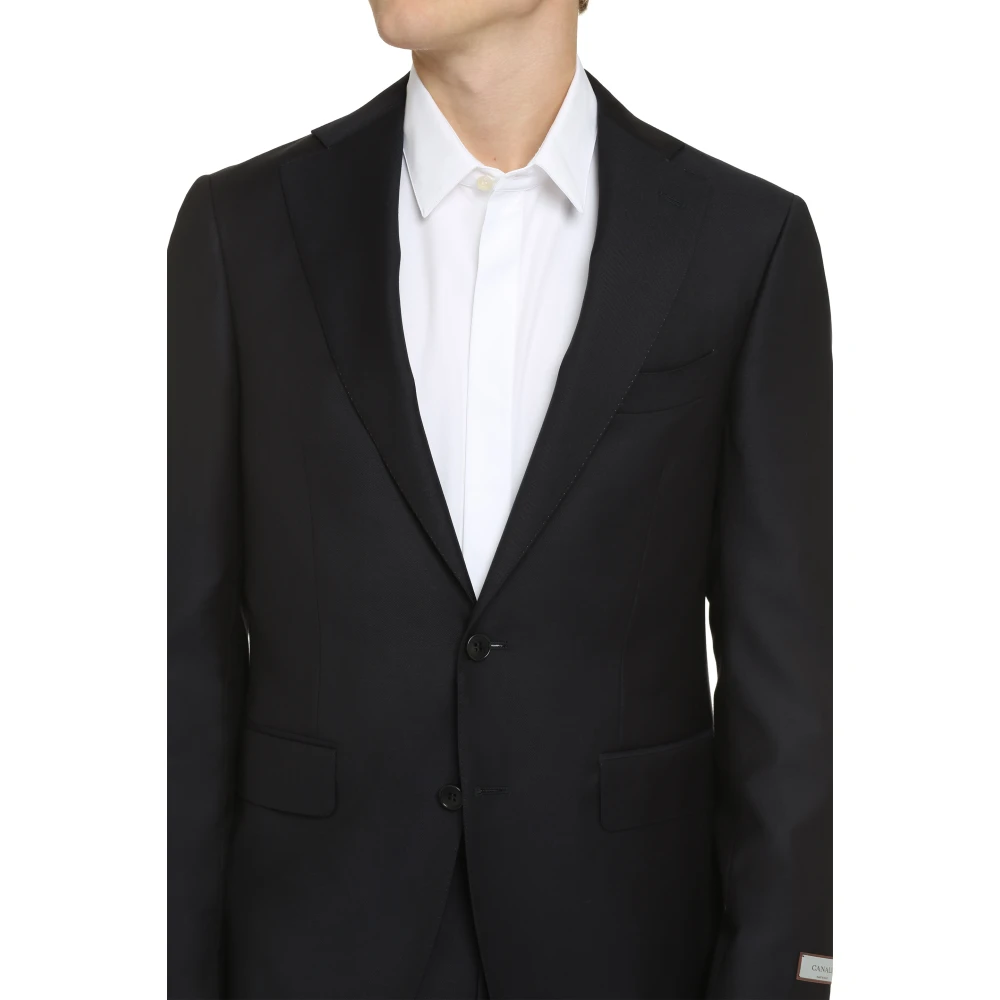 Canali Wollen tweedelig pak Blue Heren