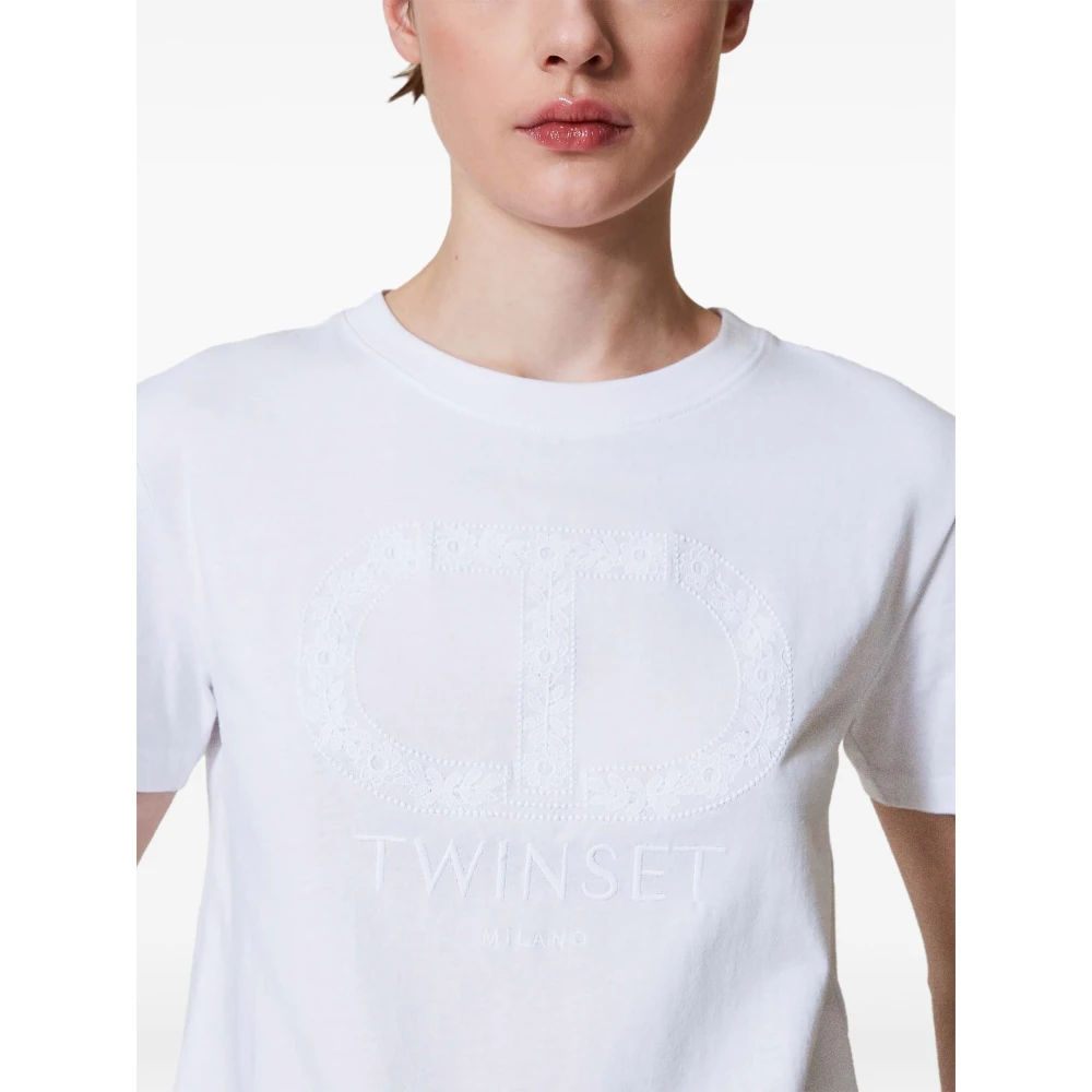 Twinset Optisch Wit T-Shirt White Dames