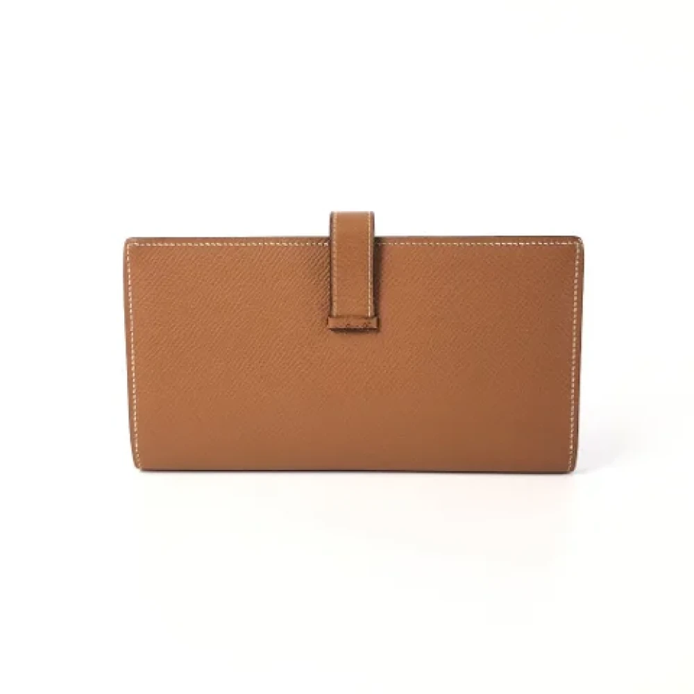 Hermès Vintage Pre-owned Leather wallets Brown Dames
