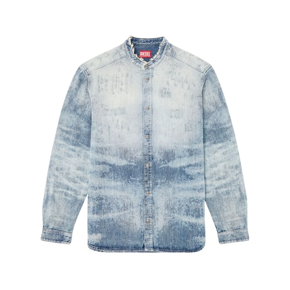 Diesel Men's Blue Vintage Denim Honeycomb Shirt - Denim Shirts - M - Shirts