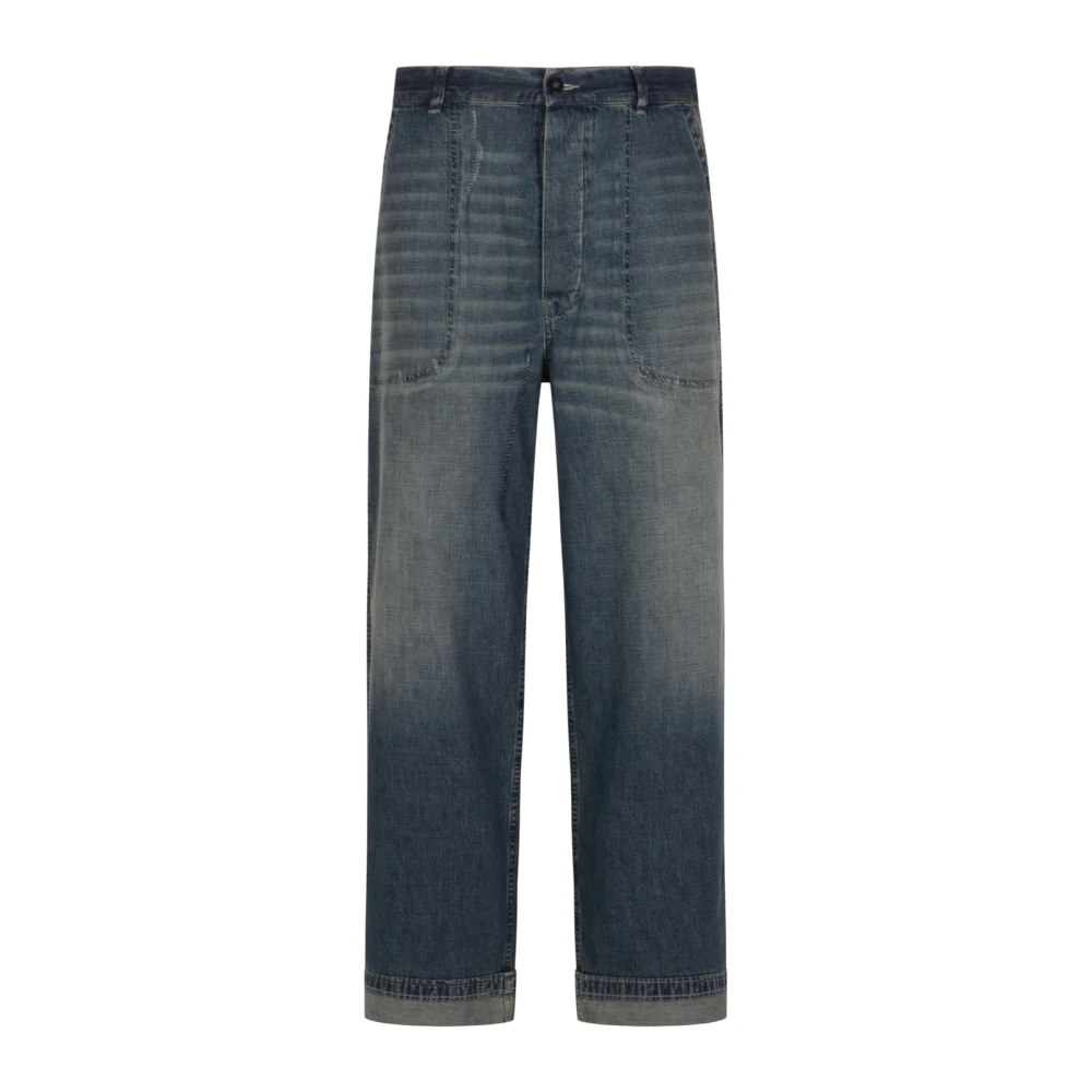 Maison Margiela Men's Blue Straight Jeans - Straight Fit Jeans - Xl - Jeans