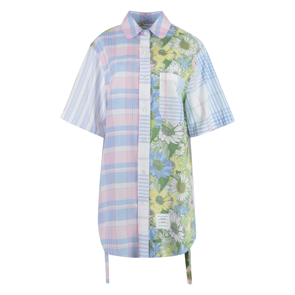 Thom Browne Bloemenprint Katoenen Overhemdjurk Multicolor Dames