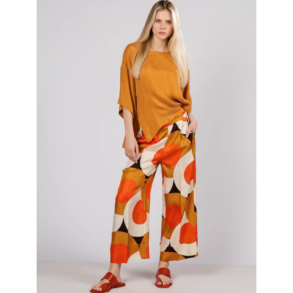 Beatrice .b Gouden Boat-Neck Satijnen Blouse Yellow Dames