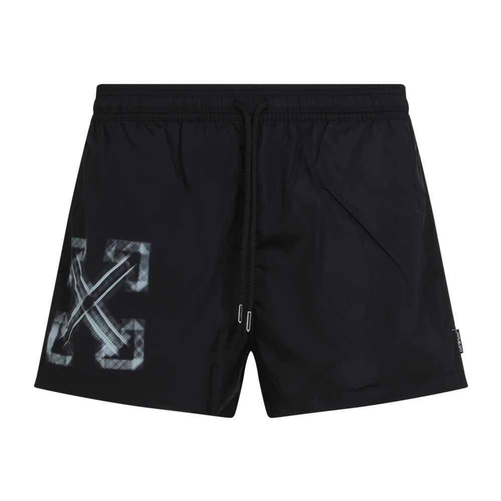 Off White Sportieve Zwemshorts met Koord Black Heren