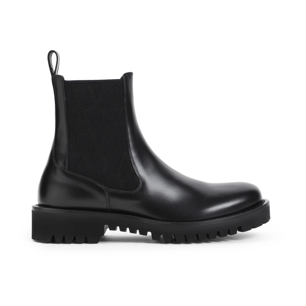 Valentino Garavani Svarta Ankelboots med 3cm Klack Black, Herr