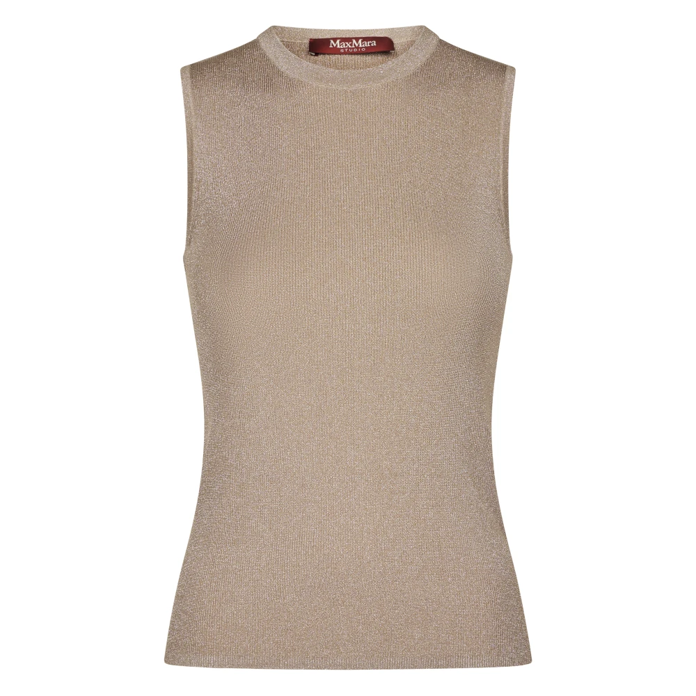 Max Mara Sleeveless Tops, Female, M, Top Beige