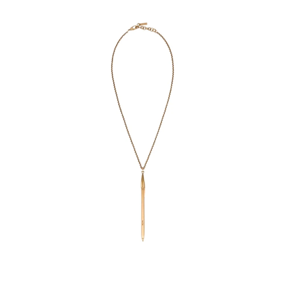 Moschino Femme Jaune Accessoires, Taille: One Size Collier Avec Pendentif Plume