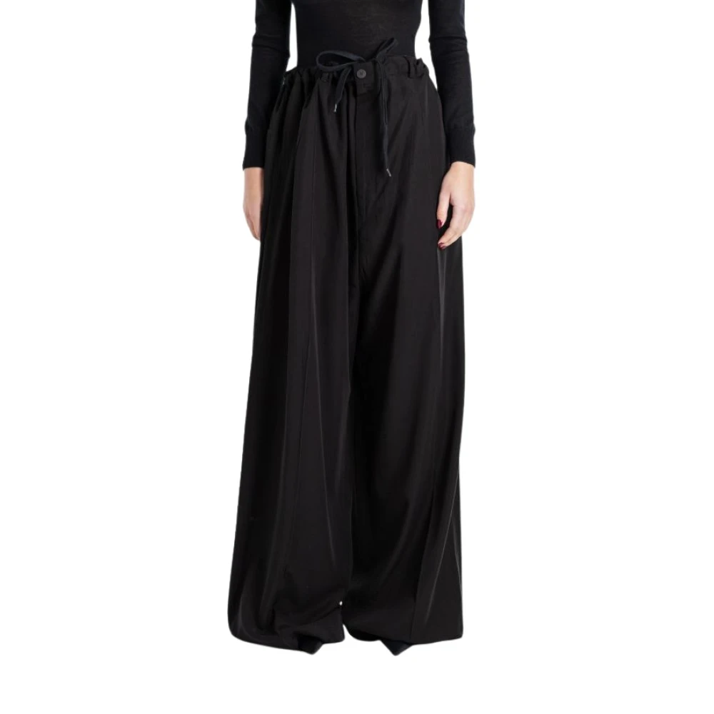 Balenciaga Zwarte Wijde Oversized Ritsbroek Black Dames