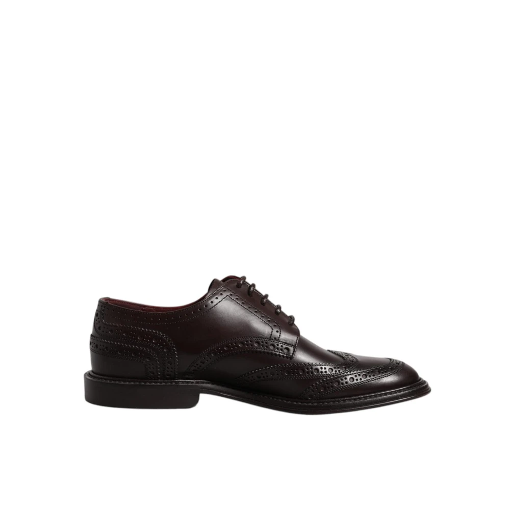 Dolce & Gabbana Men's Brown Leather Wingtip Brogue Shoes