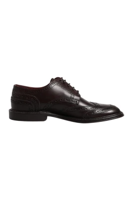 Brunläder Wingtip Brogue Skor