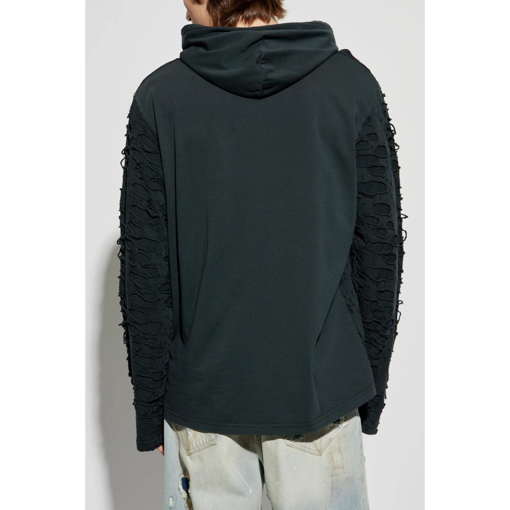 Diesel Sweatshirt T-Crane-Ls-Hood Gray Heren