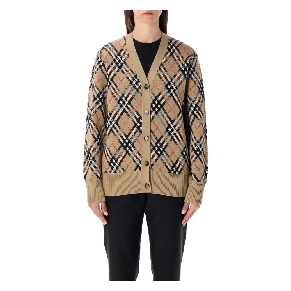 Burberry Women's Beige Archivio Check Cardigan