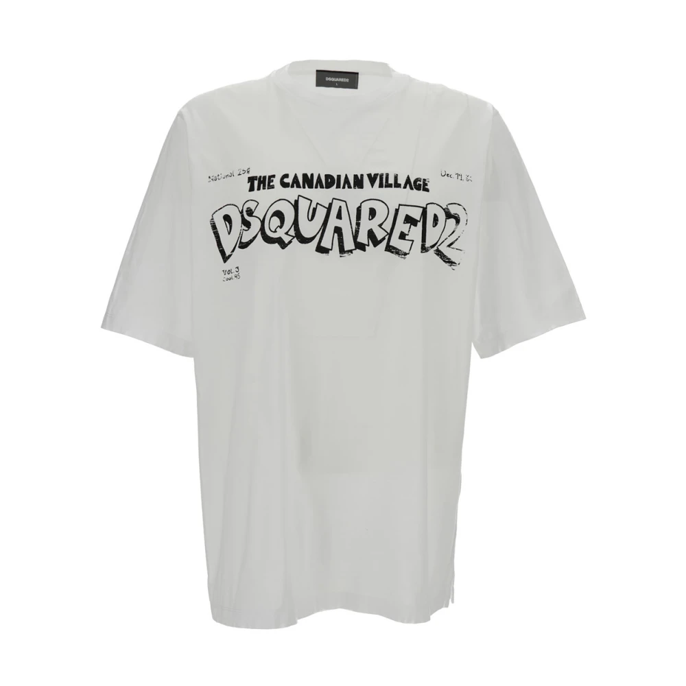 Dsquared2 Witte Skater Fit Tee T-shirts en Polos White Heren