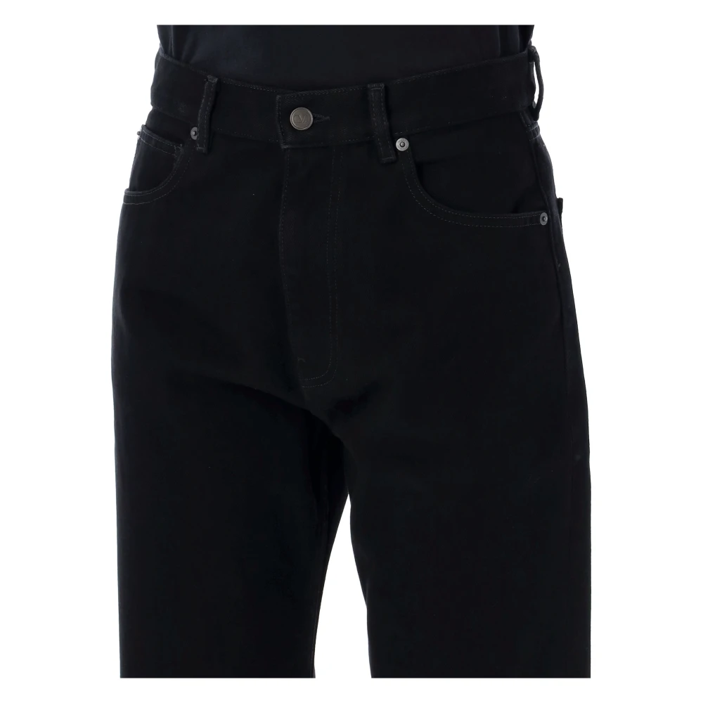 Valentino Garavani Zwarte Straight Denim Broek Aw24 Black Dames