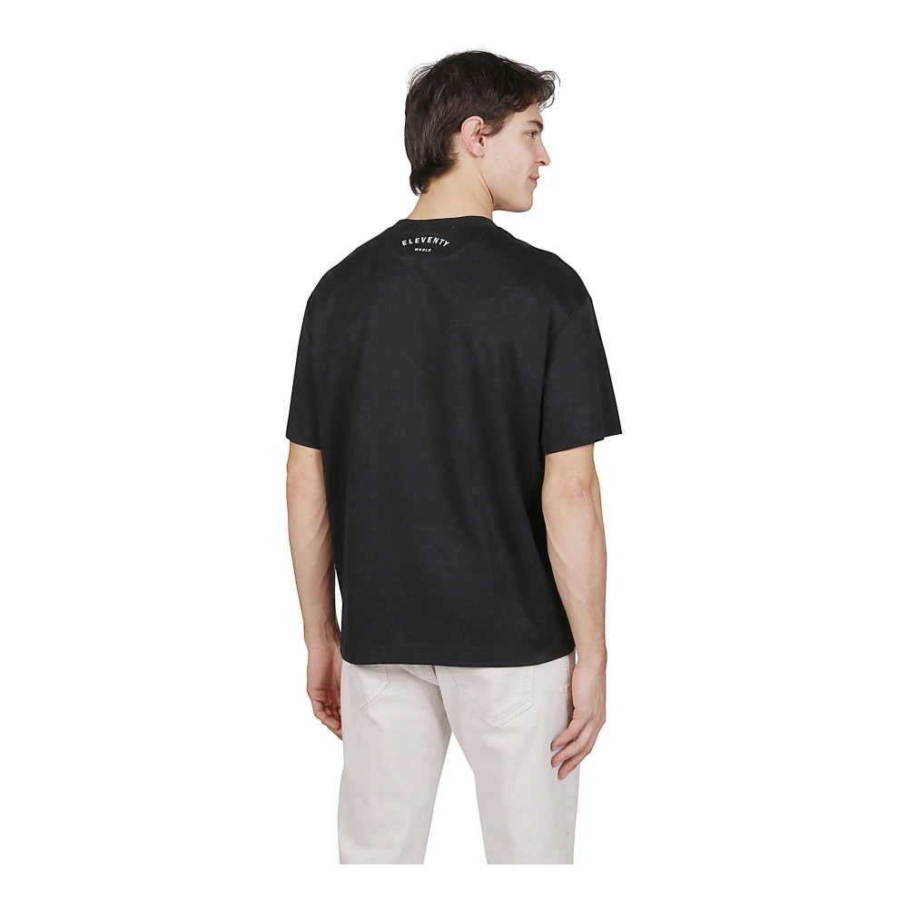 Eleventy Jersey Katoen Ronde Hals T-Shirt Black Heren