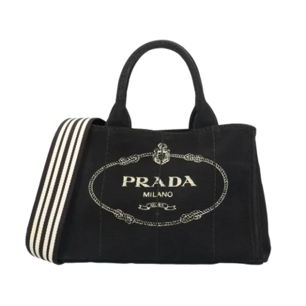 Prada Vintage Pre-owned Canvas prada-bags Black Dames