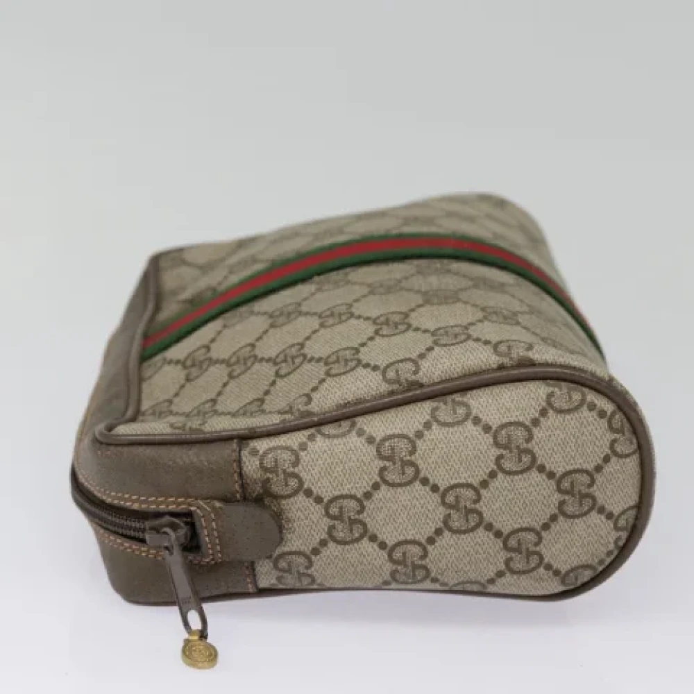 Gucci Vintage Pre-owned Leather clutches Beige Dames