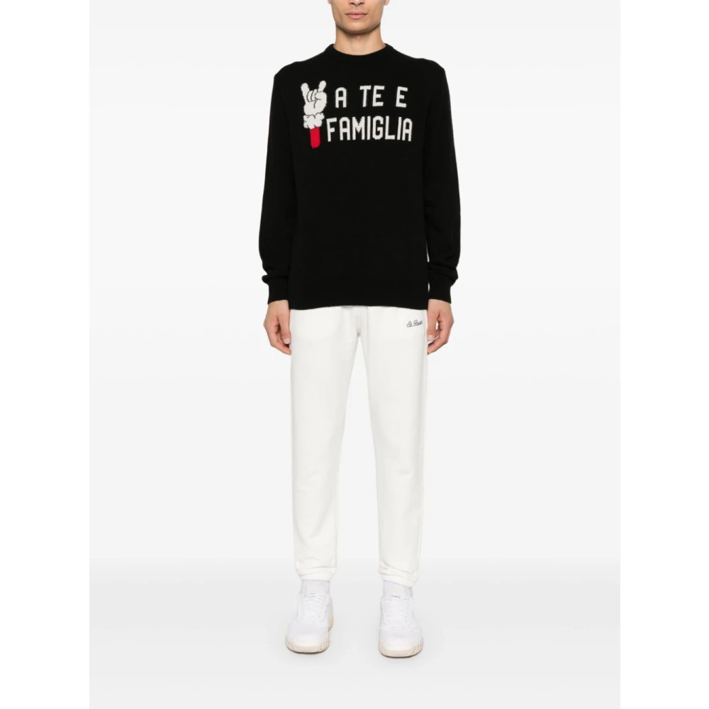 MC2 Saint Barth Witte katoenen broek met logoborduursel White Heren