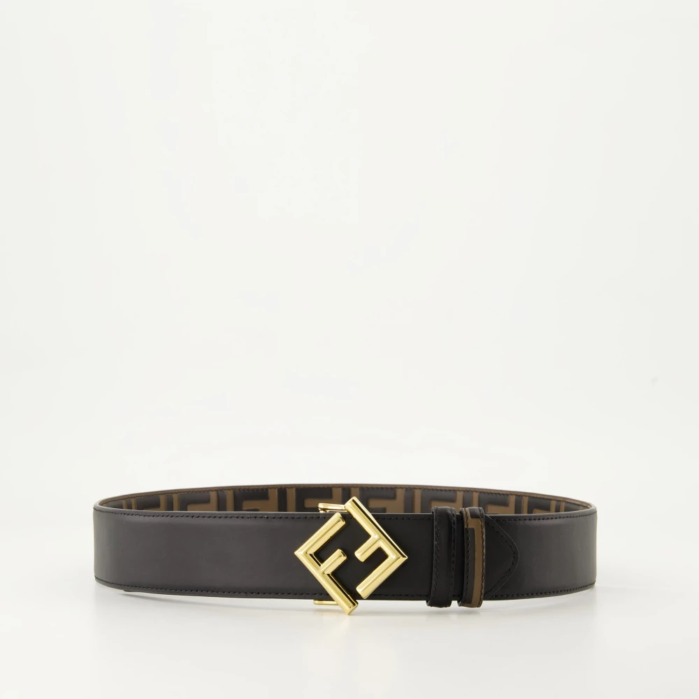 Fendi Omkeerbare FF Diamanten Riem Brown Dames