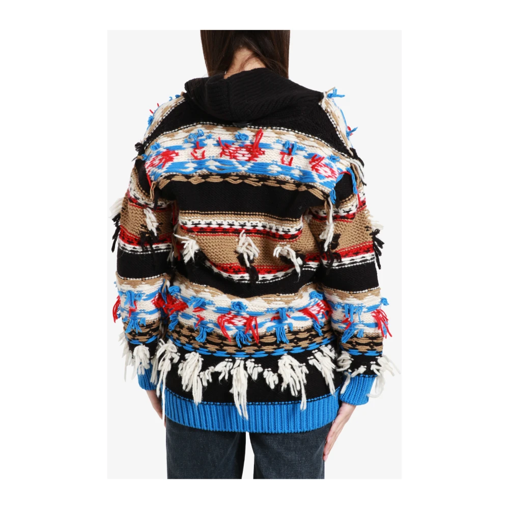 N21 Multicolor wollen Cardigan met jacquardwerk Multicolor Dames