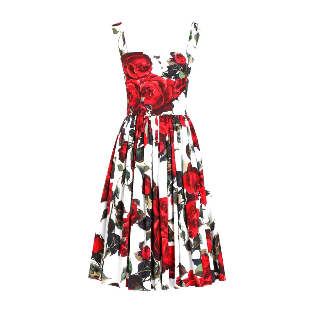 Dolce & Gabbana Women's Red Midi Dresses,, Elegant Black Dress With Lace Detail 2XS