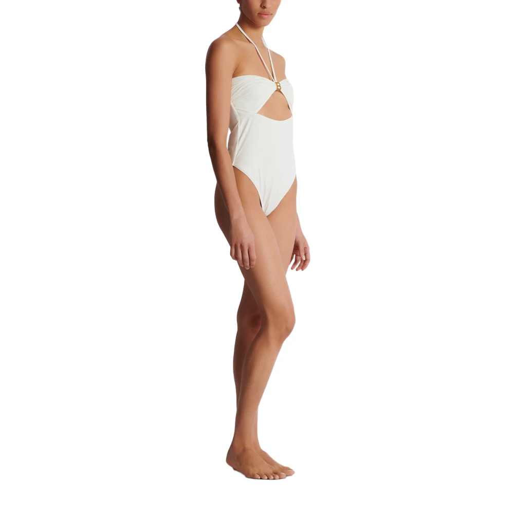 Balmain B bandeau badpak White Dames