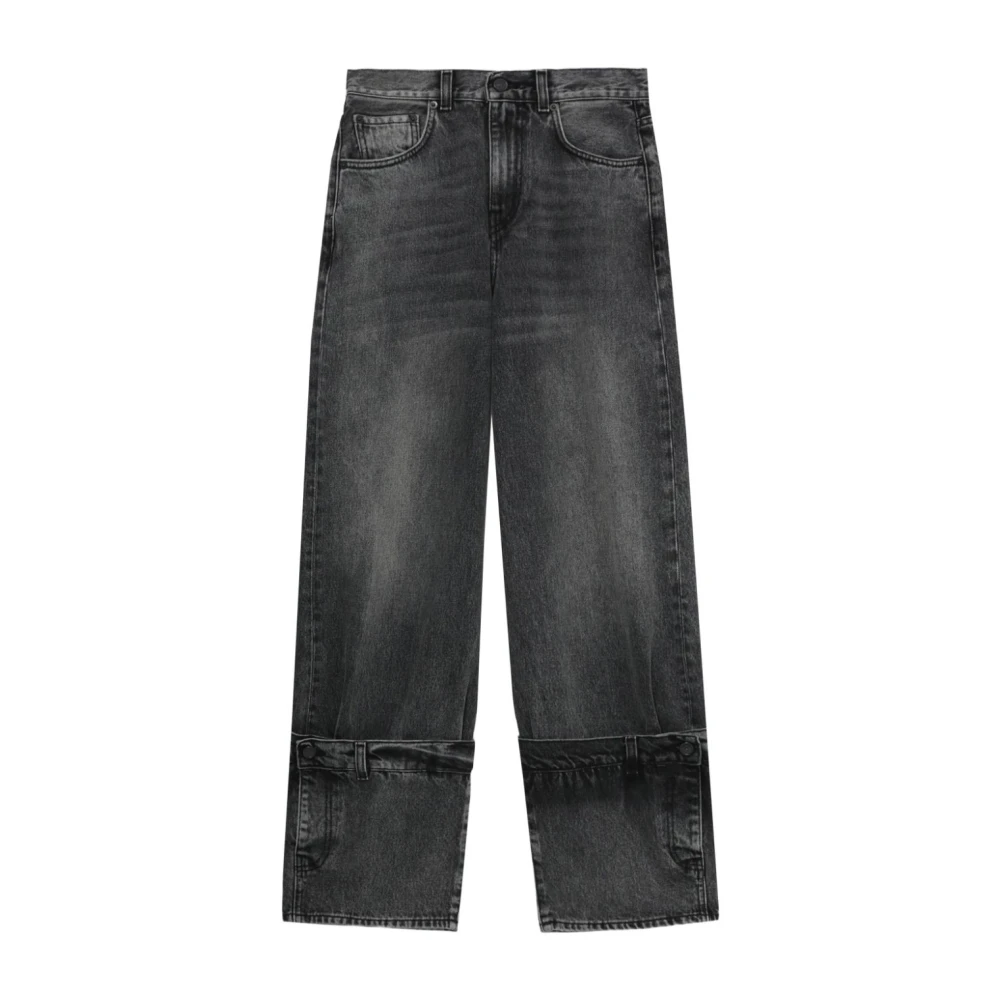 Haikure Svarta Boyfit Jeans med vida ben Black, Dam