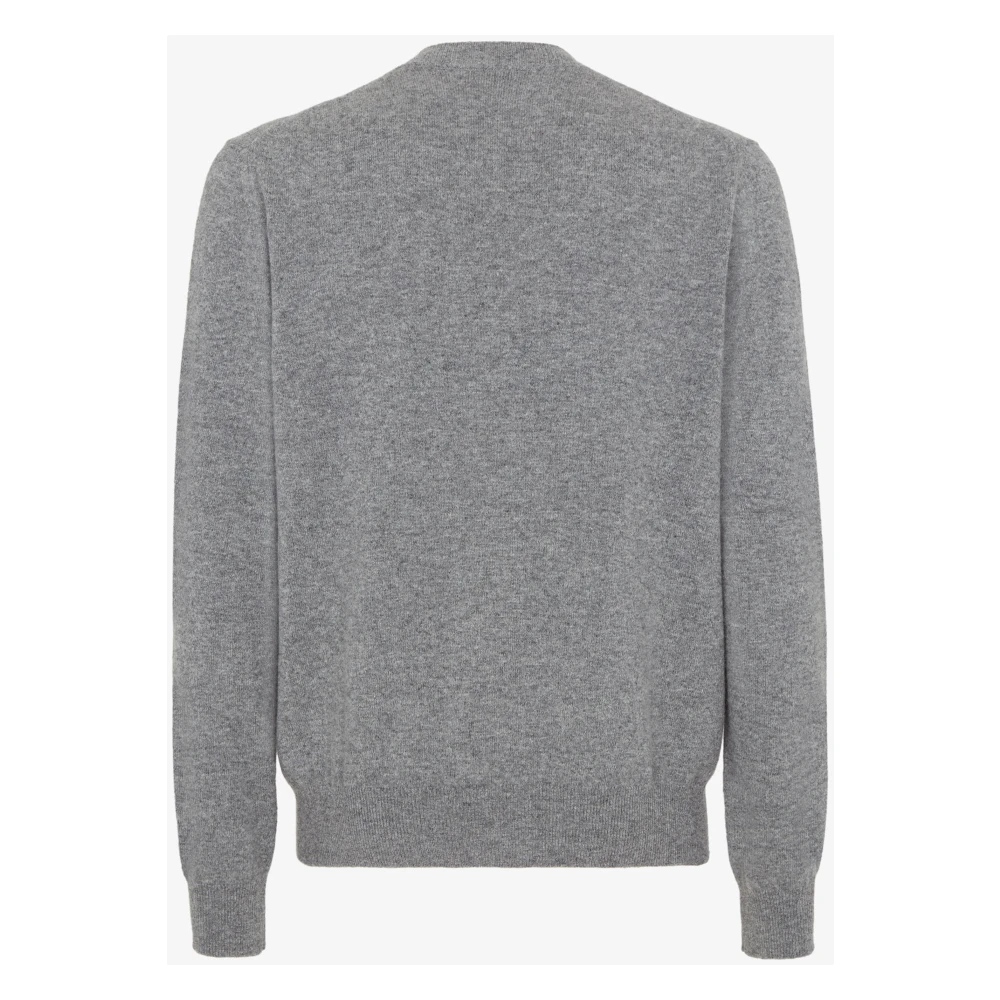 Fendi Grijze Wol V-hals Vest Trui Gray Heren