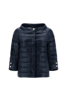 Blå Nylon Cape med Blombladärmar