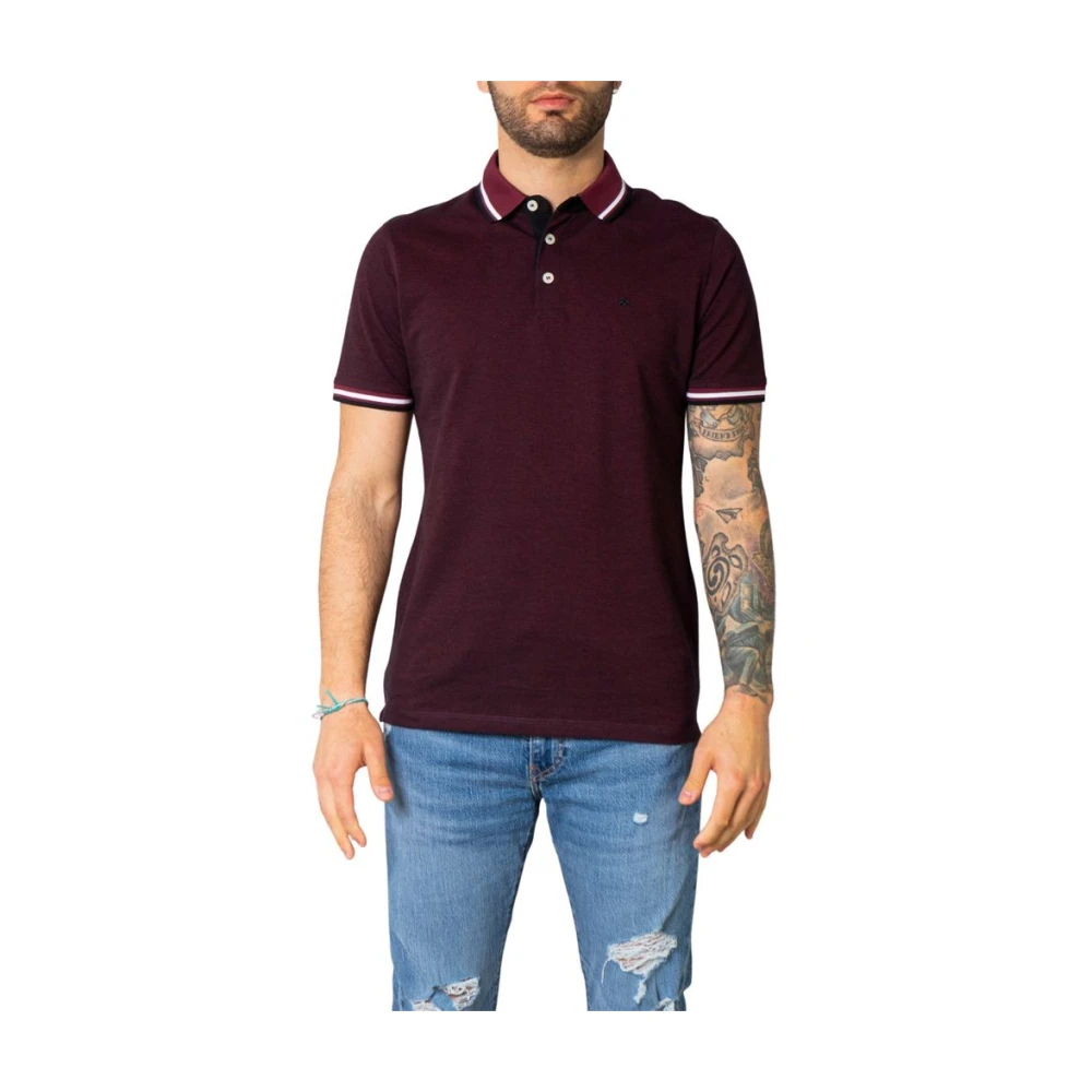 Jack & Jones Bordeaux Bomull Polotröja Red, Herr