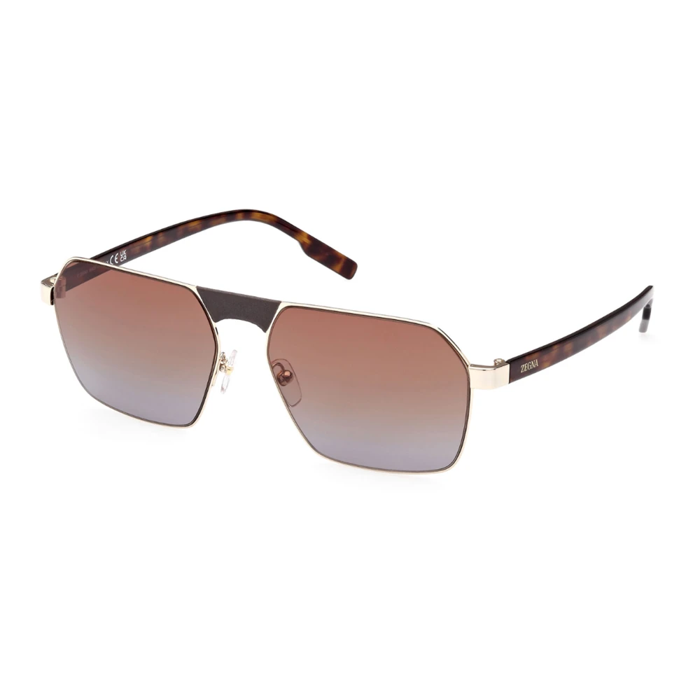 Ermenegildo Zegna Rose Gold/Brown Shaded Solglasögon Brown, Unisex