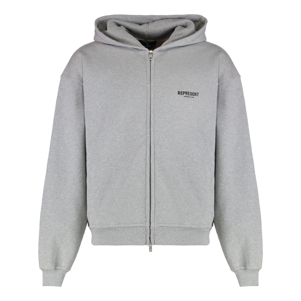 Represent Men's Gray Zip-Throughs, S, Owners Club Zip Hoodie