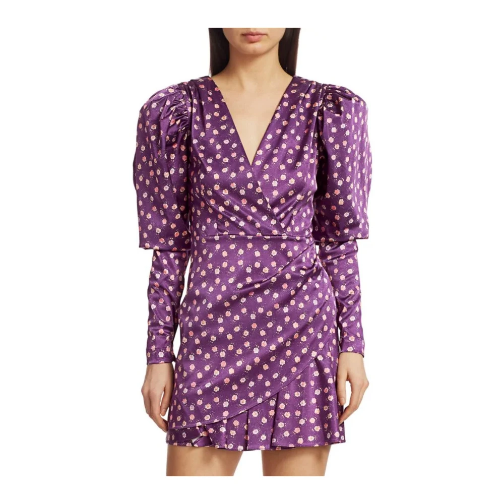 Rotate Birger Christensen Pansy Satin Cocktail Mini Jurk Purple Dames