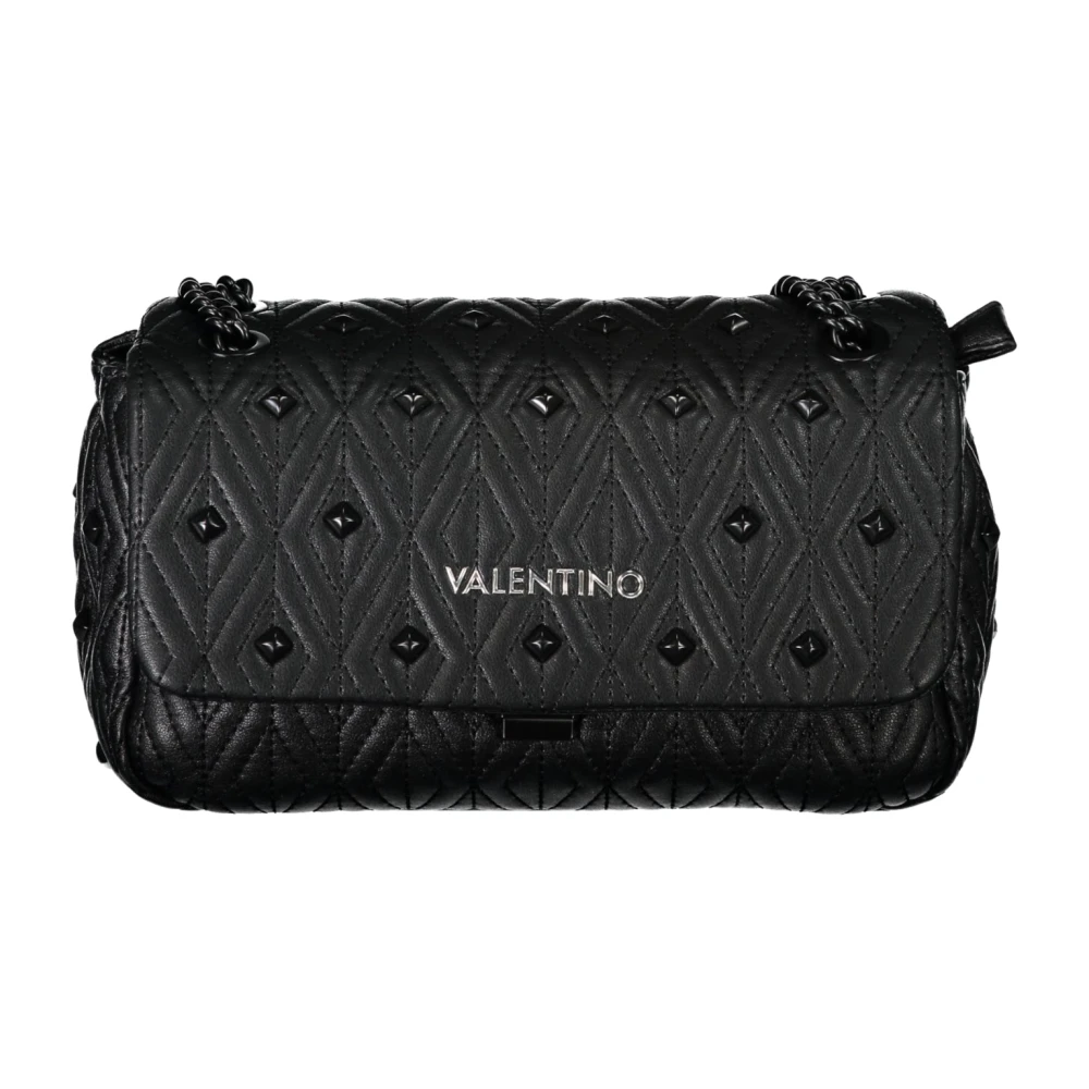 Valentino by Mario Valentino Zwarte Crossbody Tas met Ketting en Rits Black Dames