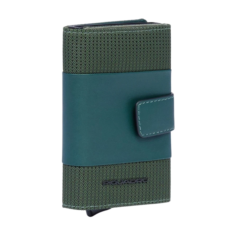 Piquadro Unisex Groente Creditcardhouder In Metaal