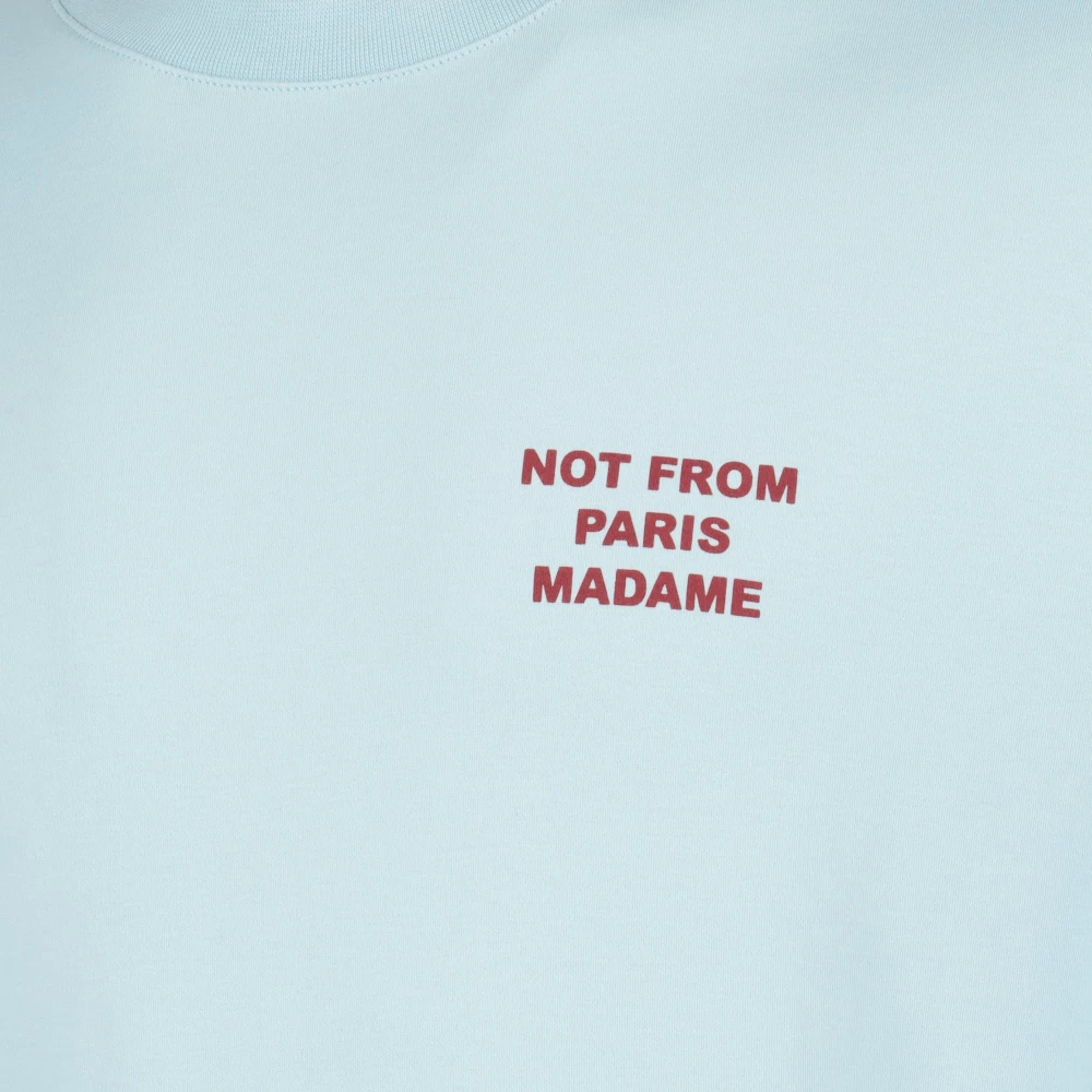 Drole de Monsieur Grappige Slogan Lichtblauw T-shirt Blue Heren