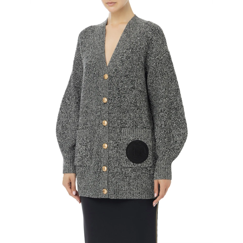 Elisabetta Franchi Zwart Cardigan Set voor Vrouwen Gray Dames