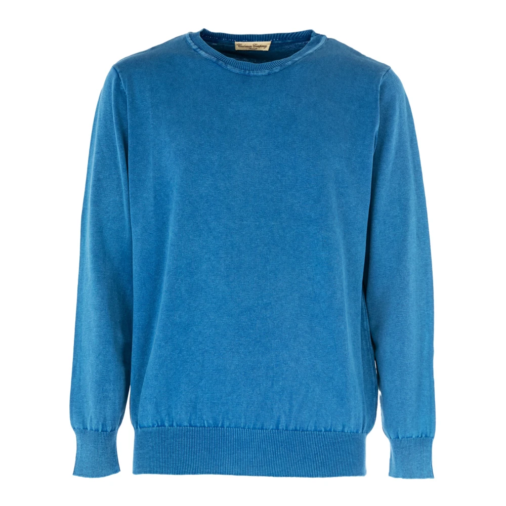 Cashmere Company Heren Crewneck Lange Mouw Trui Blue Heren