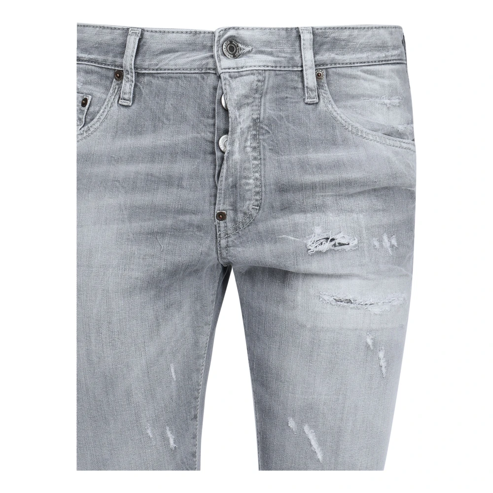 Dsquared2 Grijze Jeans met Gewist Effect Gray Heren