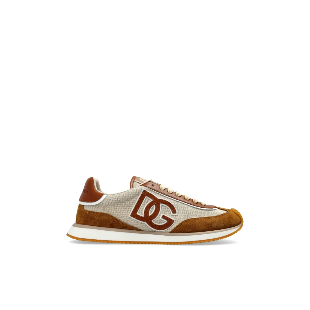 Dolce & Gabbana Men's Beige Logo Trainers - Sneakers - 9 Uk - Shoes