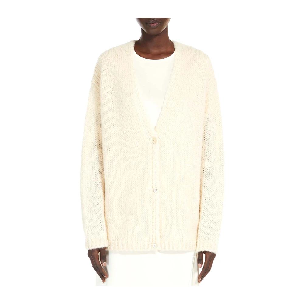 Max Mara Beige Oversize Alpaca Cardigan Sweater Beige Dames