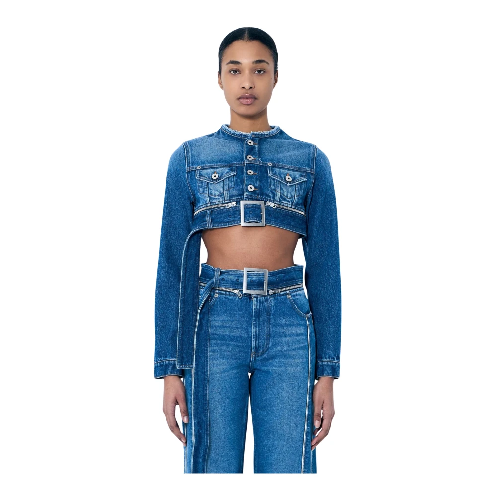 Jean Paul Gaultier Ritssluiting Denim Jacket Blue Dames