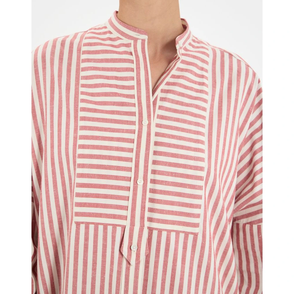 Ines De La Fressange Paris Katoenen gestreepte jongensjurk Red Dames