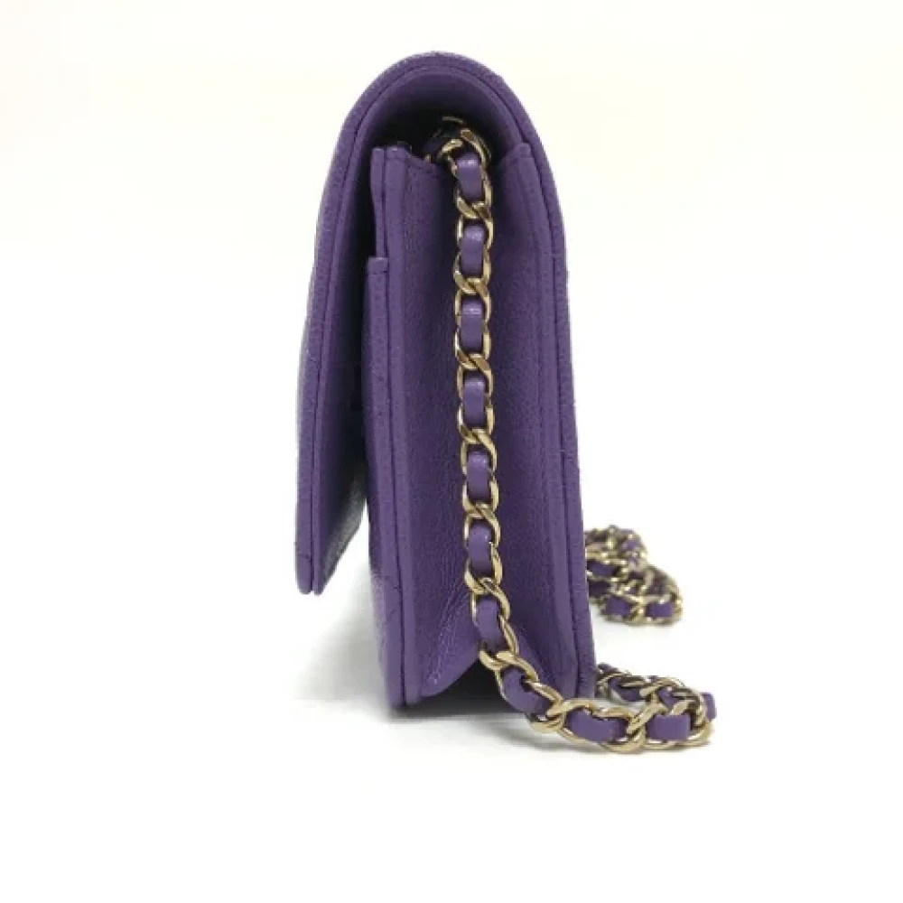 Chanel Vintage Pre-owned Leather chanel-bags Purple Dames