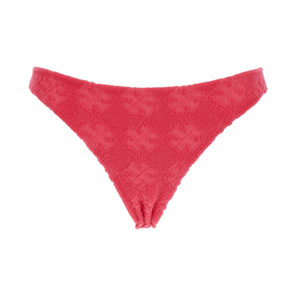 Tory Burch Women's Pink Terry Logo Bikini Bottom - Bikinis - L - Swimwear