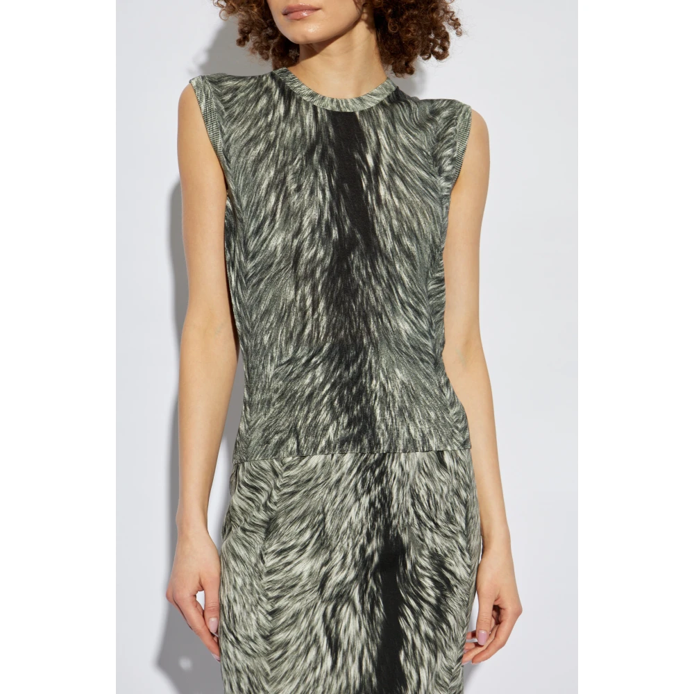 Dolce & Gabbana Mouwloze zijden top Gray Dames