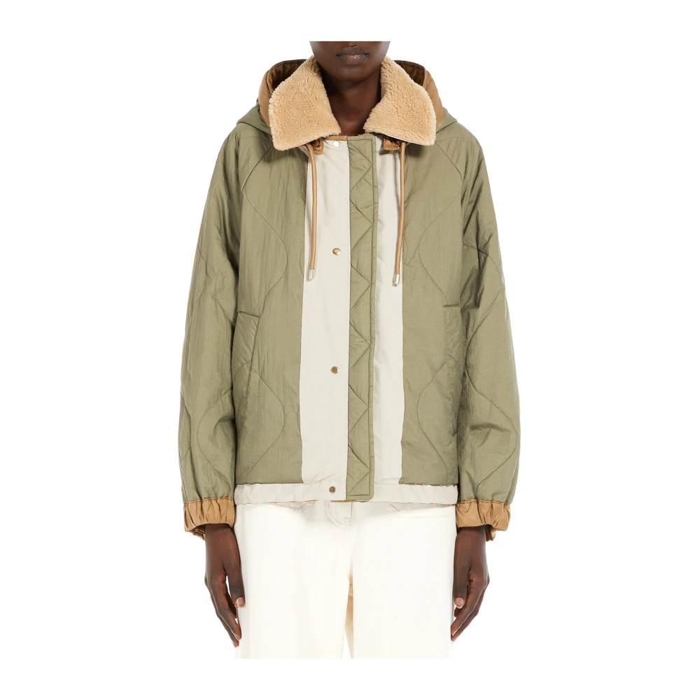 Max Mara Omkeerbare windjack Kamel-zijde mix Brown Dames